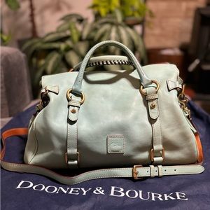 AQUA color LARGE Dooney & Bourke Florentine satchel.